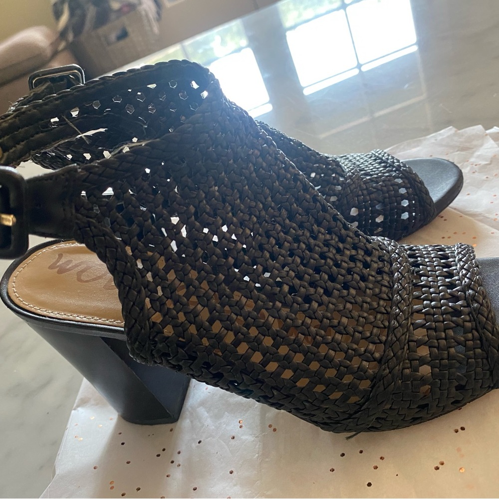 Sam Edelman stacked heel mule sandals, size 6